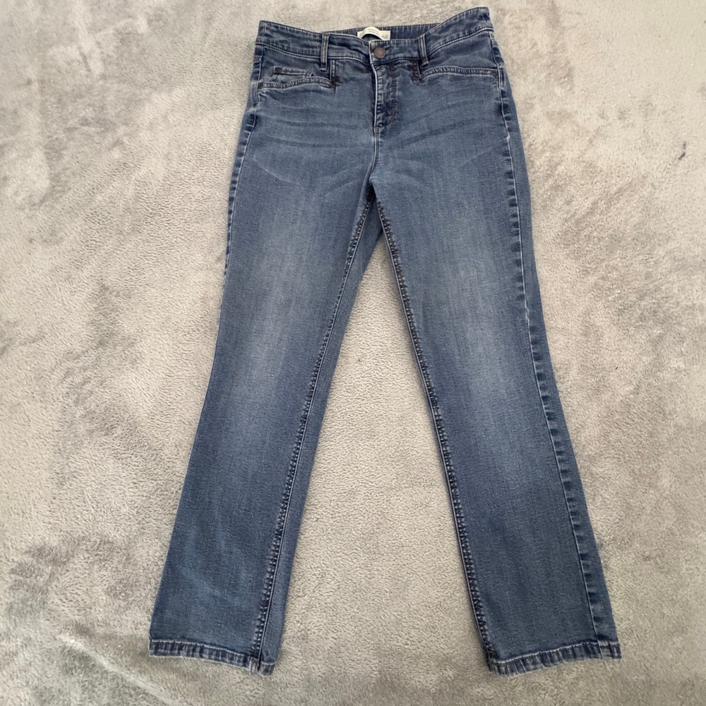 J. Jill Smooth Fit Straight Leg Blue‎ Jeans Women's Actual Size 32in x 26.5in.